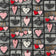 Tessuto di cotone - cuori patchwork 3D su grigio