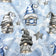 Tessuto di cotone - Gnomi di Natale blu II