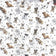 Tessuto di cotone - Impronte di cani su sfondo bianco