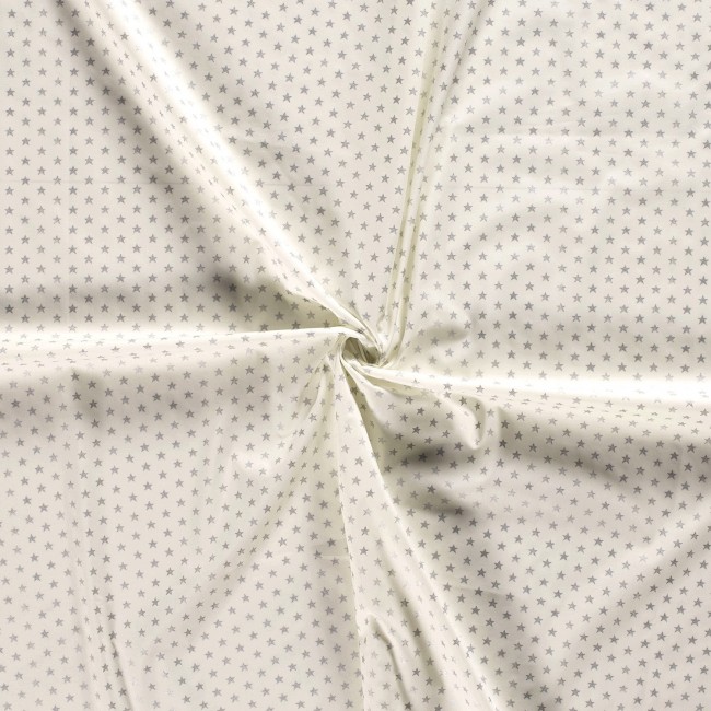 Tessuto di cotone premium - Stelle di Natale Argento Bianco