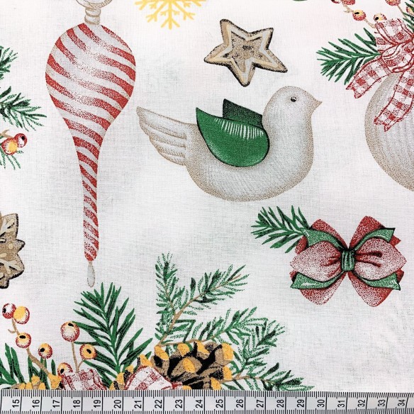 Tessuto di cotone - Natale a dondolo bianco