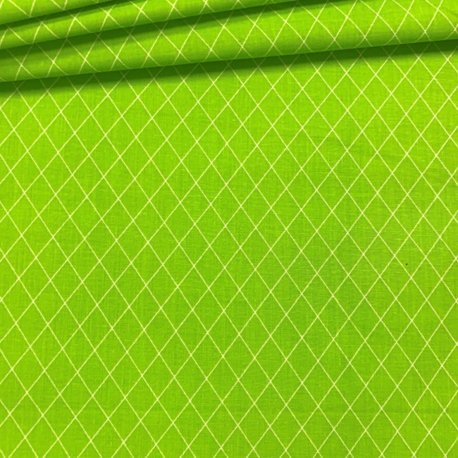 Tessuto di cotone - Diamanti verdi