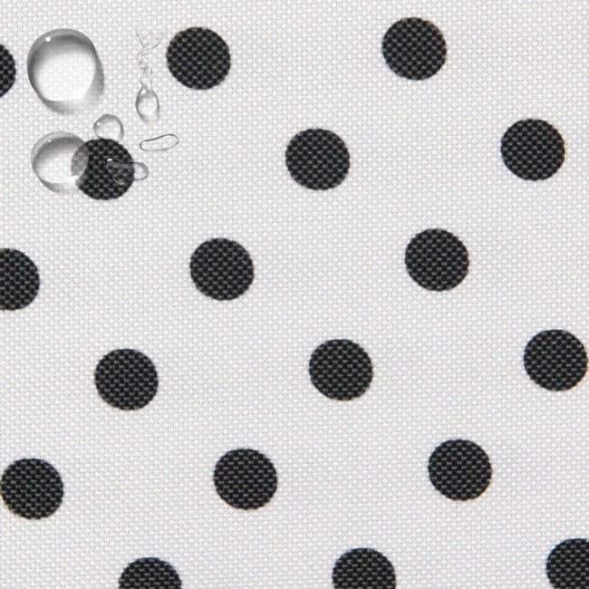Tessuto Impermeabile Oxford - Punti neri su bianco