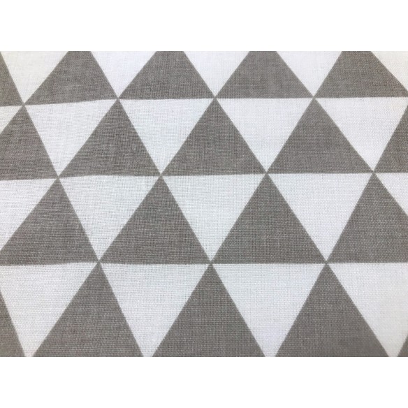 Tessuto di cotone - Triangoli grigio-bianchi
