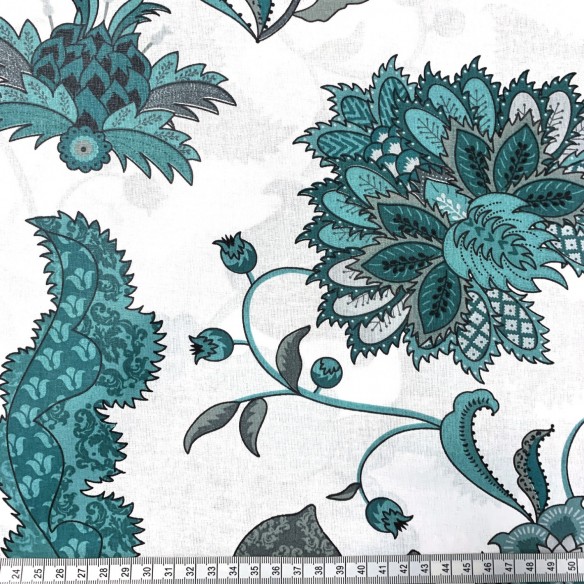 Tessuto di cotone - Motivo orientale, Smeraldo