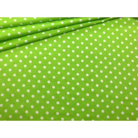 Tessuto di cotone - Pois verdi