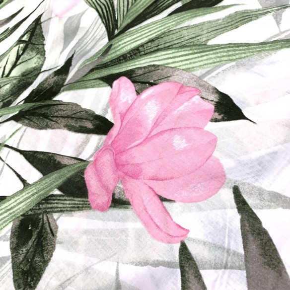 Tessuto di cotone - Botanica, Fiore rosa