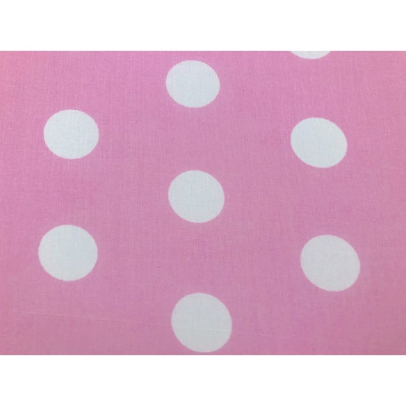 Tessuto in cotone - Pois rosa 2,5 cm