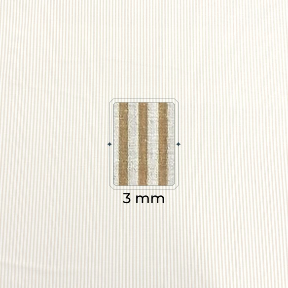 Tessuto di cotone - Righe Beige 3 mm