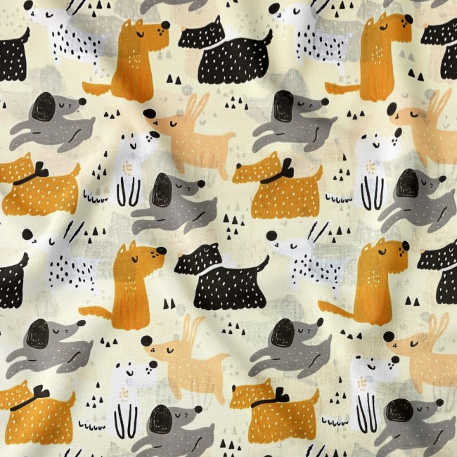 Tessuto di cotone - Cani dipinti