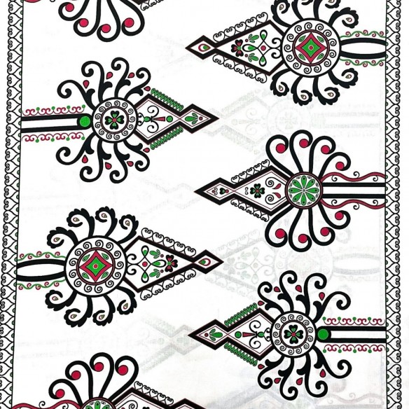 Tessuto in cotone - Parzenica Highland Folklore Pattern Bianco