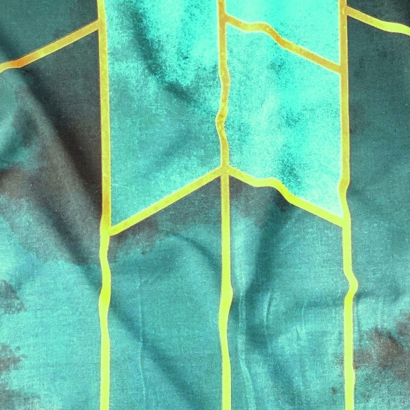 Tessuto di cotone 220 cm - Esagono Smeraldo