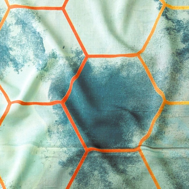 Tessuto di cotone 220 cm - Esagono Smeraldo