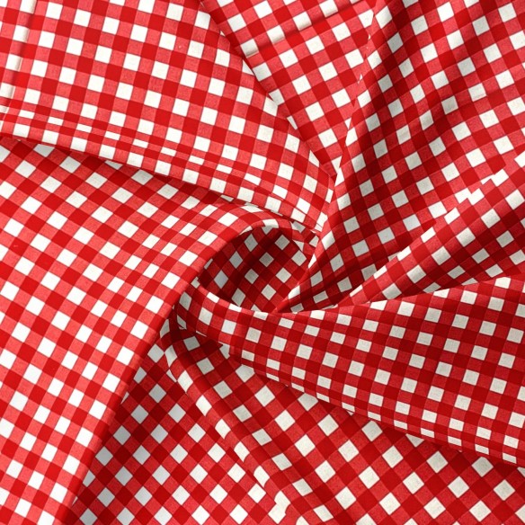 Tessuto di cotone - Ikea Grid Red