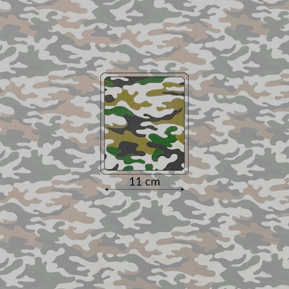 Tessuto in cotone - Camo verde militare-marrone