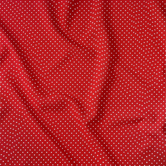 Tessuto di cotone - Puntini rossi 2 mm