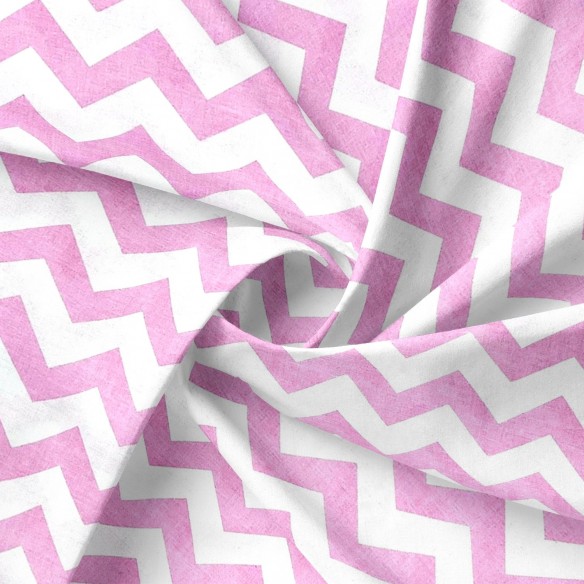 Tessuto di cotone - Zigzag rosa