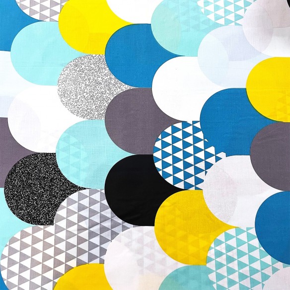 Tessuto di cotone - Motivo geometrico Multicolor