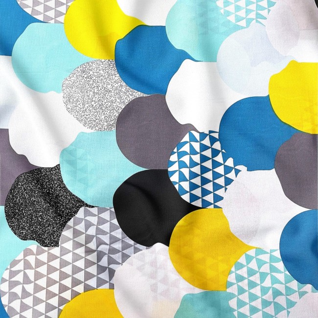 Tessuto di cotone - Motivo geometrico Multicolor