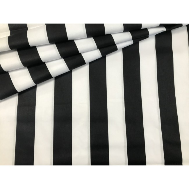 Tessuto di cotone - Spesse strisce bianche e nere