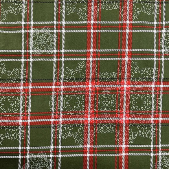 Tessuto di cotone - Verde a scacchi di Natale