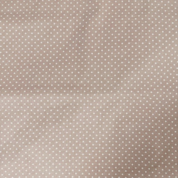 Tessuto di Cotone - Puntini Bianchi su Rosa Sporco 4 mm