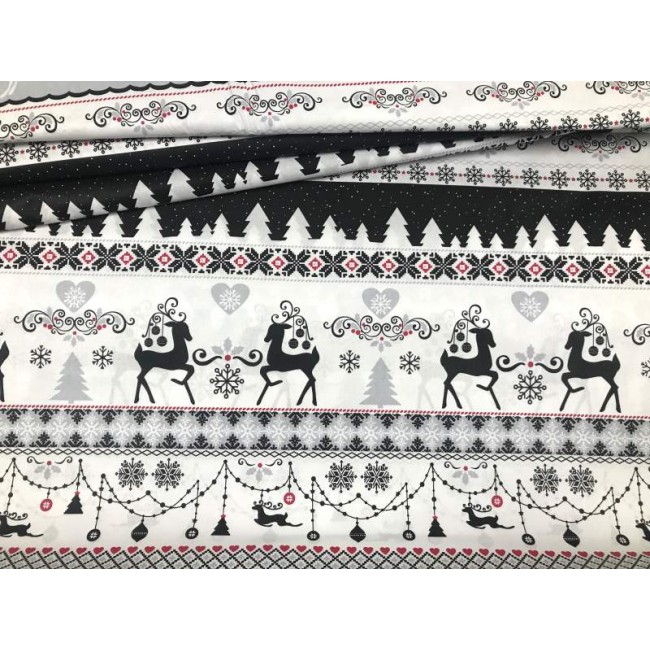 Tessuto di cotone - Maglione natalizio con renne nere