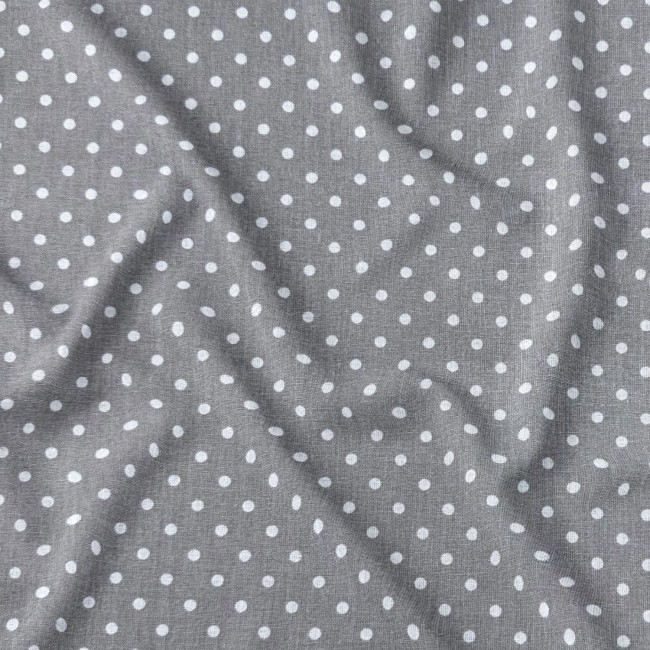 Tessuto di cotone - Pois grigi 4 mm