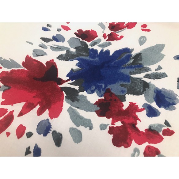 Tessuto di cotone - Grandi fiori dipinti