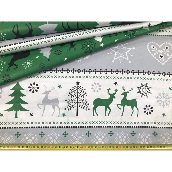 Tessuto di cotone - Maglione natalizio verde renna