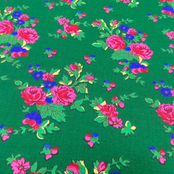 Tessuto di cotone - Highland Flowers Green