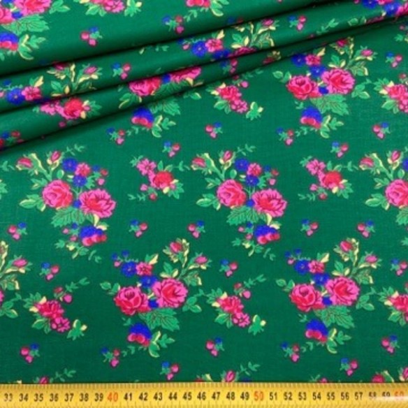 Tessuto di cotone - Highland Flowers Green