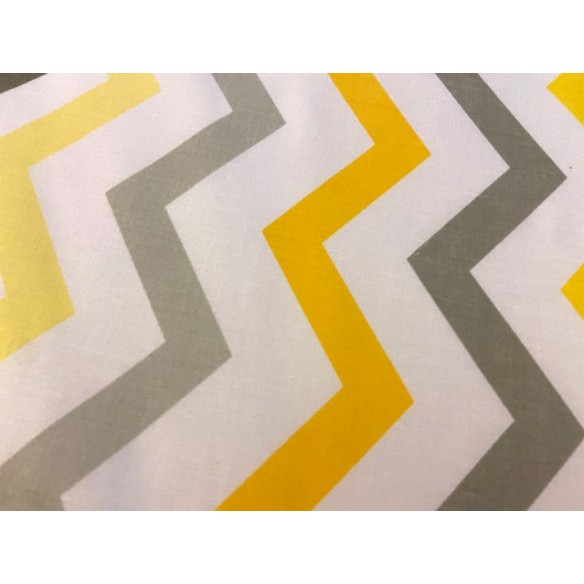 Tessuto di cotone - Zigzag Yellow giallo-grigio