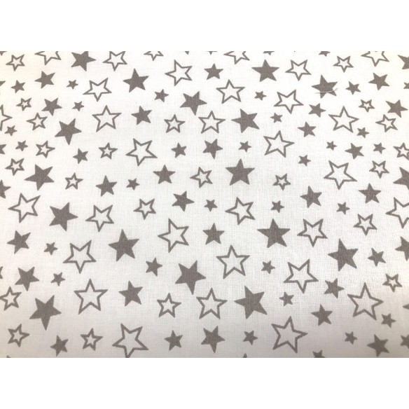 Tessuto di cotone - Mini Galaxy Stars su sfondo bianco