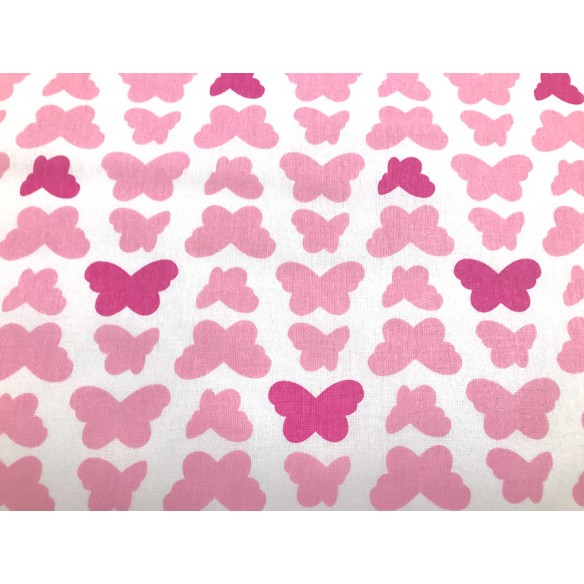 Tessuto di cotone - Farfalle rosa