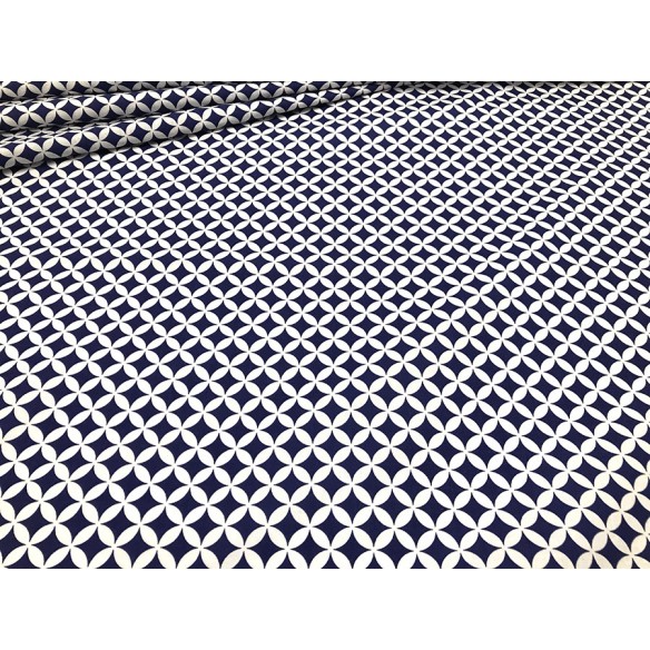 Tessuto di cotone - Tiny Morocco Blu Navy