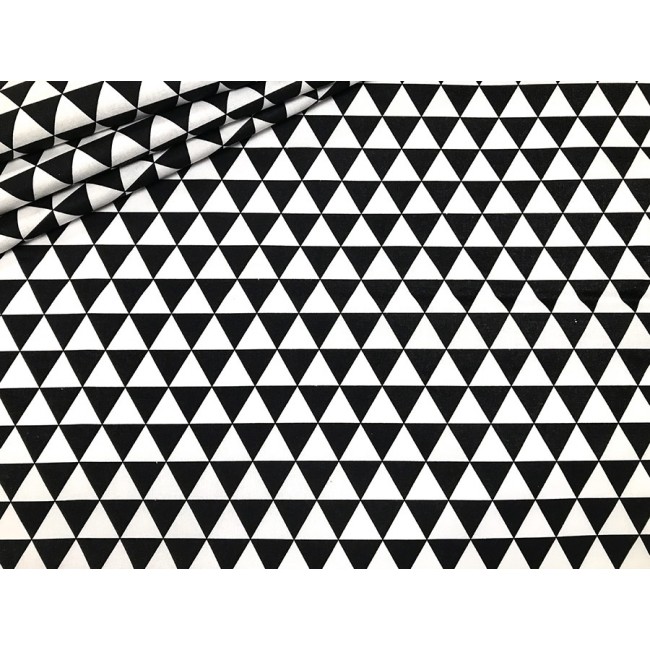 Tessuto di cotone - Triangoli neri