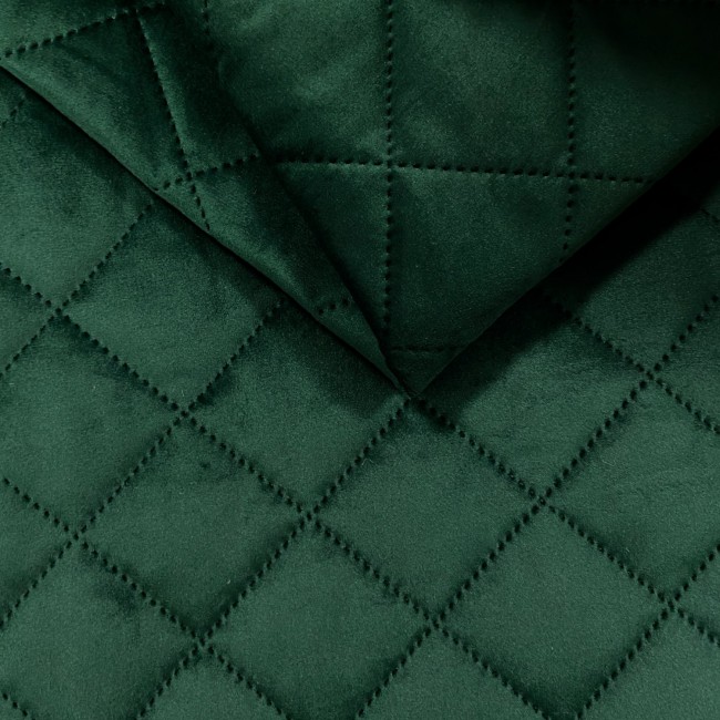 Tessuto da tappezzeria trapuntato Velluto diamante 5x5 - Verde bottiglia