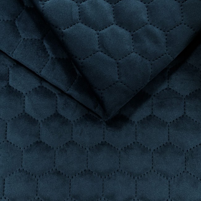 Tessuto da tappezzeria trapuntato in velluto esagonale - blu navy