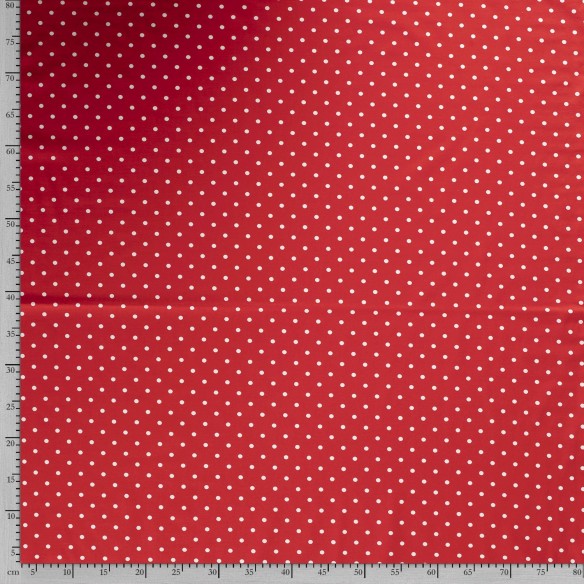 Maglia singola stampato - Puntini bianchi su rosso