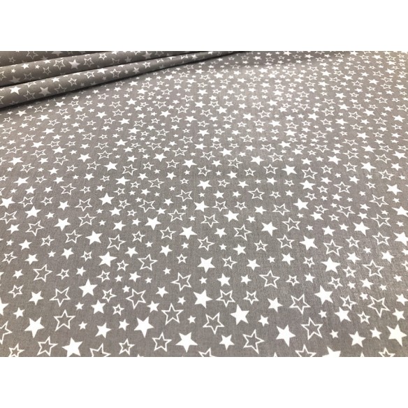 Tessuto di cotone - Mini Galaxy Stars on Grey