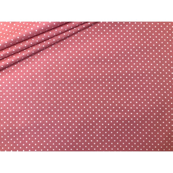Tessuto di cotone - Piccoli pois rosa sporco