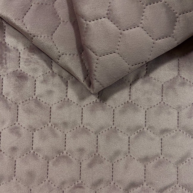 Tappezzeria Farbic Quilted Velluto Hexagon - Dirty Pink