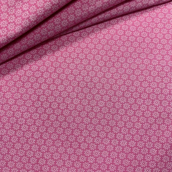Tessuto di cotone - Fiori Bianco Rosa Mini