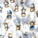 Tessuto di cotone - animali del bosco natalizi con cappelli blu