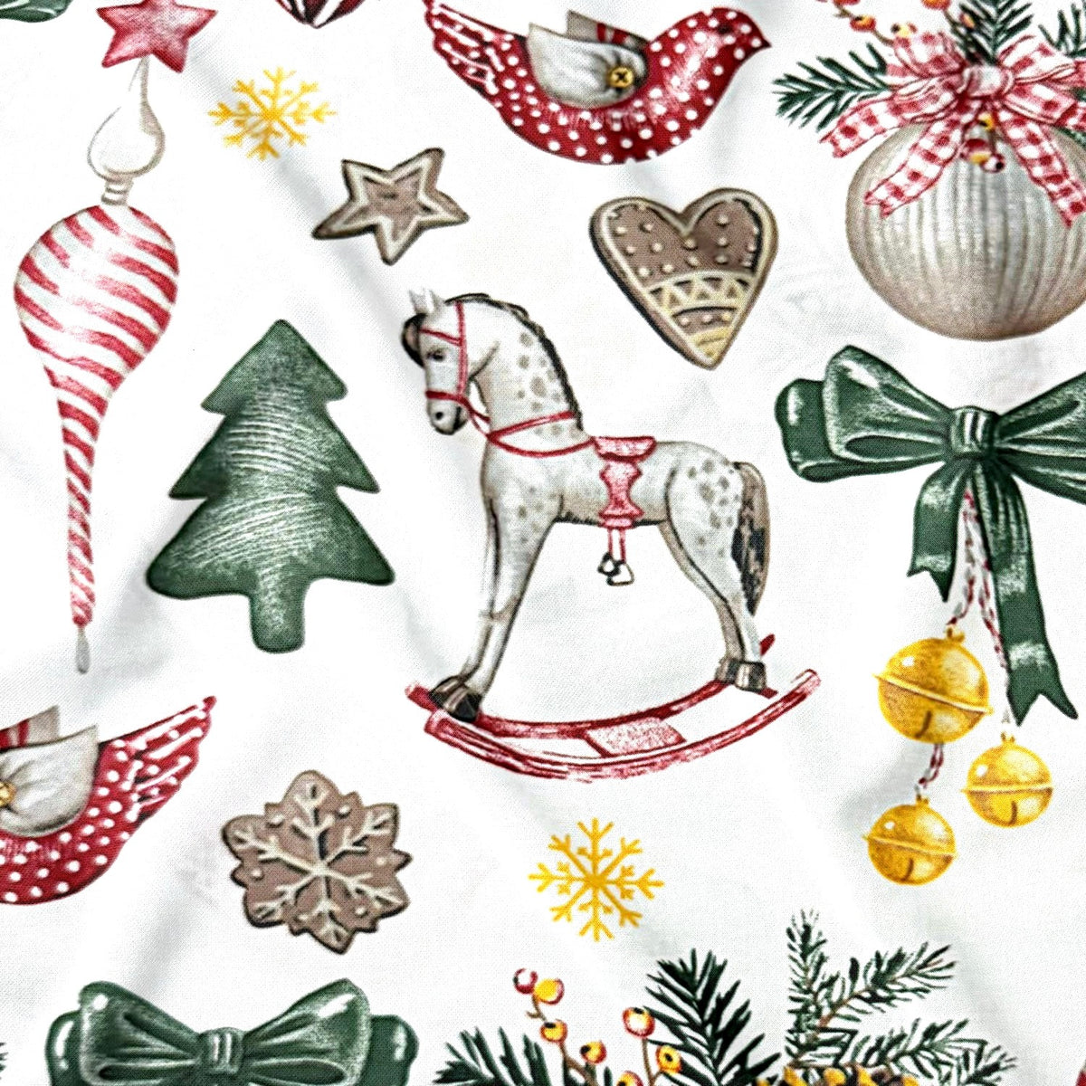 Tessuto di cotone - Natale dondolante bianco II