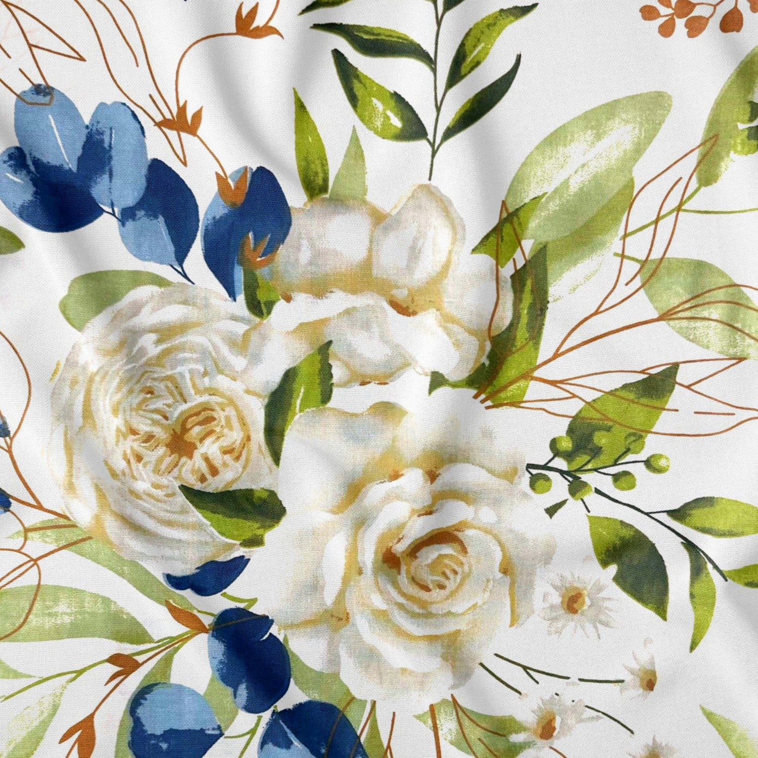 Tessuto di cotone - Giardino blu