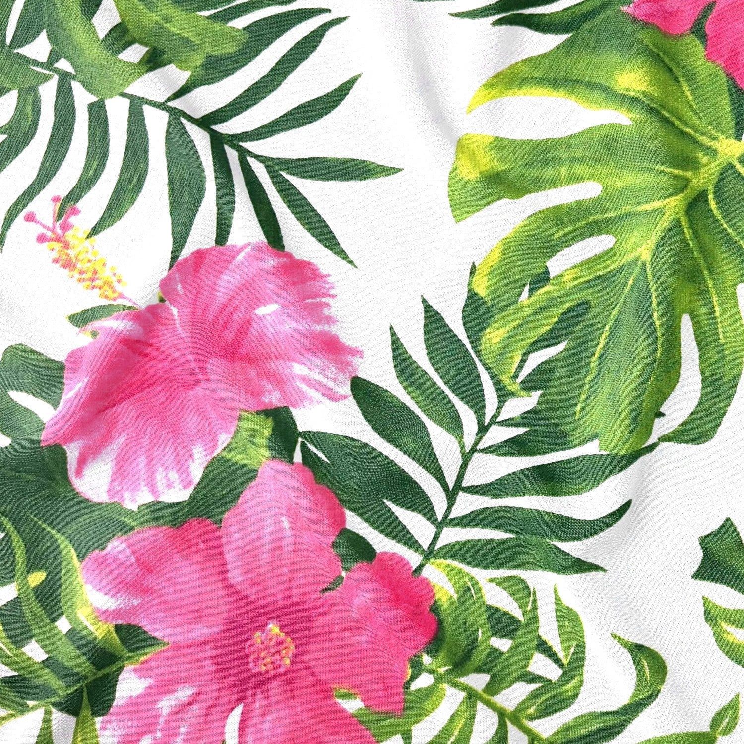 Tessuto in cotone - Monstera Jungle Rose