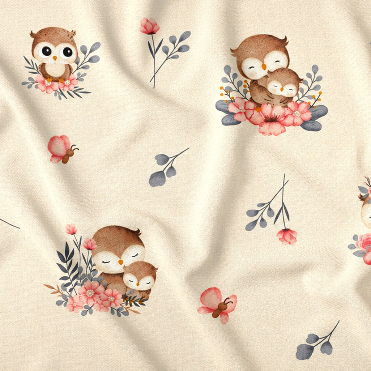 Tessuto di cotone - Gufetti