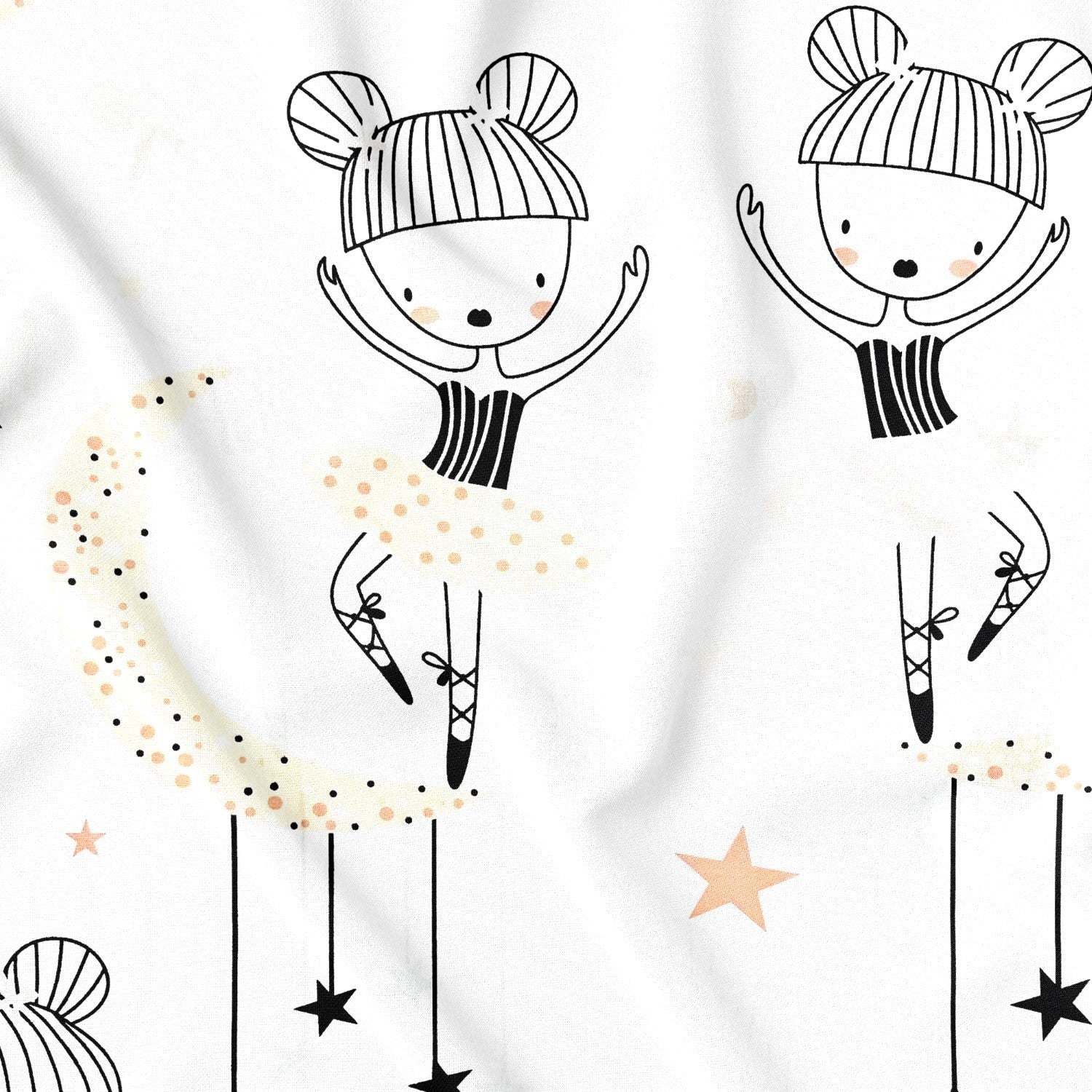 Cotton Fabric - Ballerinas and Stars